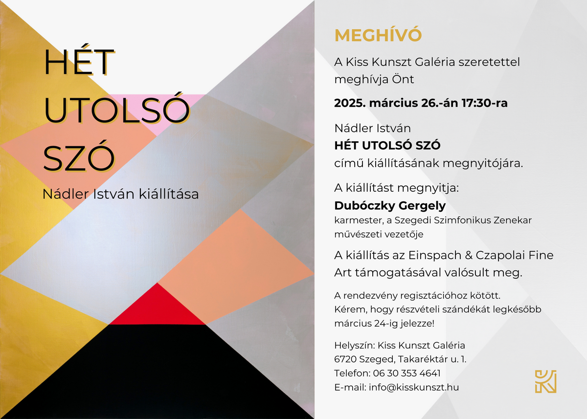 Hét utolsó szó -Nádler István kiállítása