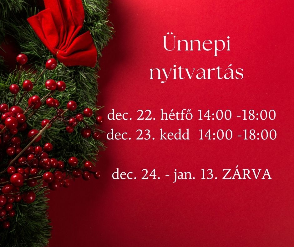 Karácsonyi nyitvatartás